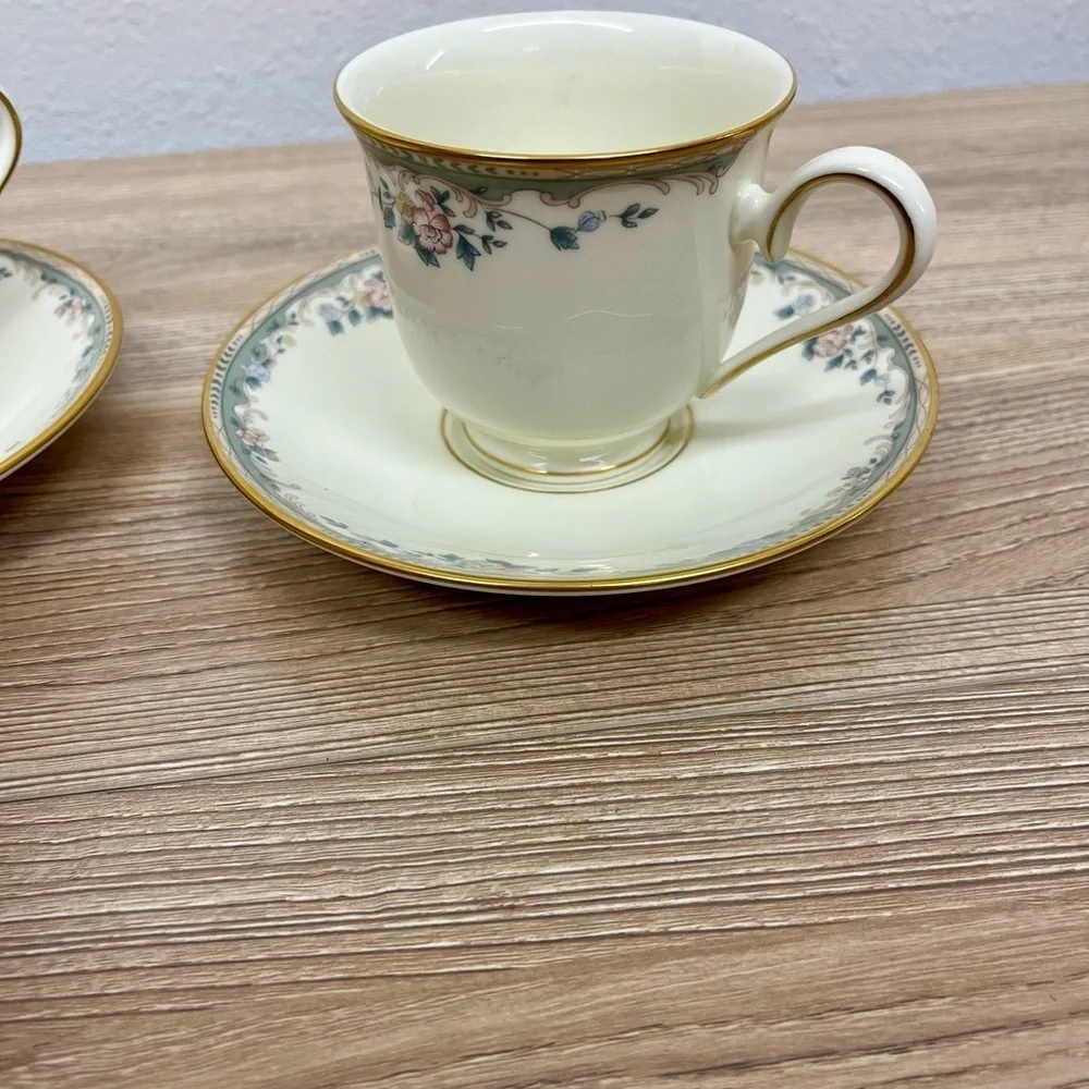 Lenox Southern Vista Teacups & Saucers - Set of 2